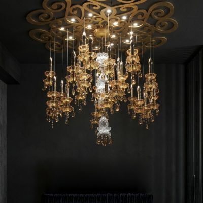 1. Golden Arabesque crystal chandlier