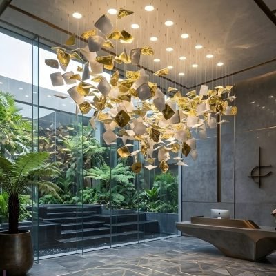 Shimmer glass chandlier